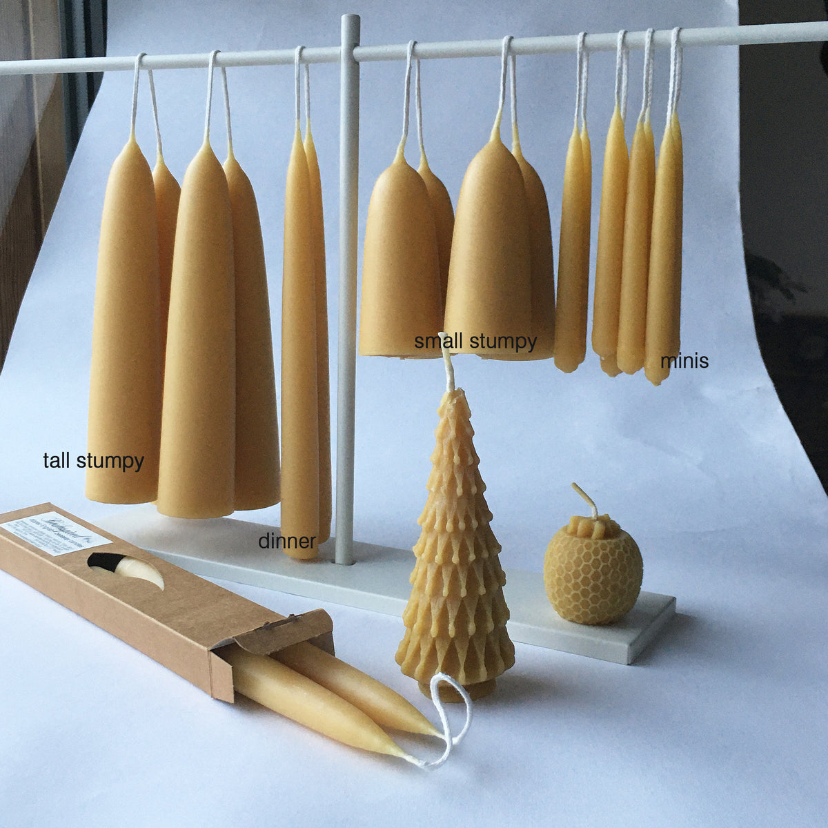 beeswax small stumpy candle dipped