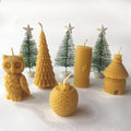 beeswax moulded candle festive designs