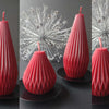 origami tear drop candle, natural  or red beeswax