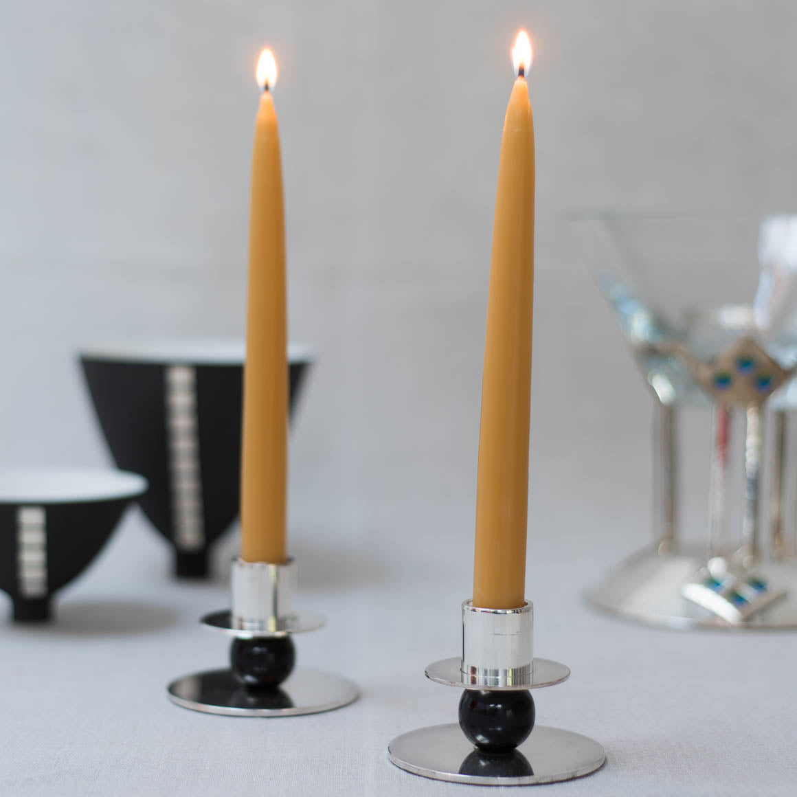 beeswax dinner candle pair dipped