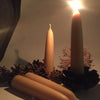 beeswax pair of large dumpy candle dipped