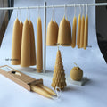 beeswax thin taper candle pair dipped